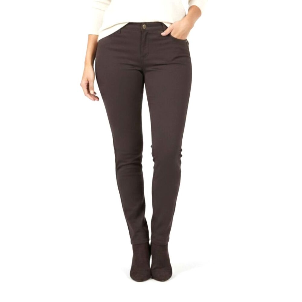 Nine West Womens 14 Brown Cigarette Fit‎ Skinny Leg Jeans Stretch Denim Classic